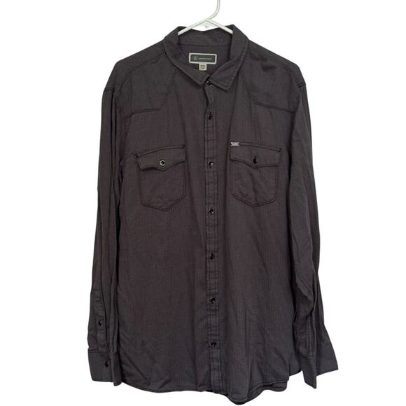INC International Concepts Button Down Long Sleeve Shirt Men's XXL Gray 2XL - Picture 2 of 6